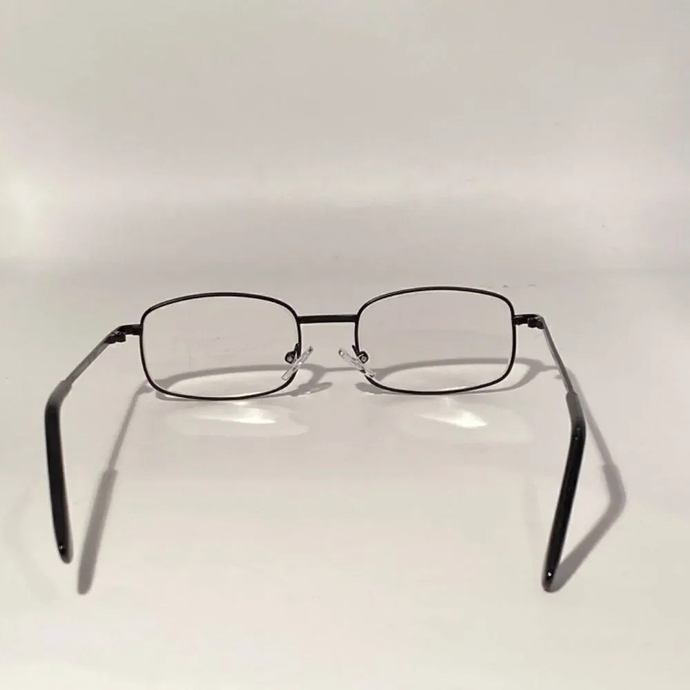 Reading Glasses 2.50 Rectangular Black Metal Readers